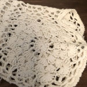 White crochet mini dress